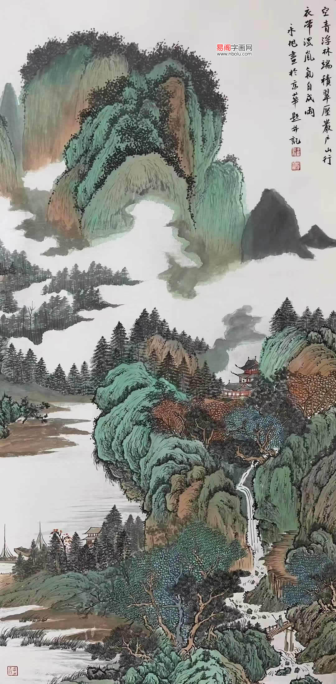 大青绿山水画作品欣赏图片