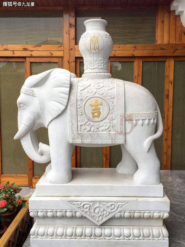 寓意吉祥喜庆的门镇石象都有哪些形态和象征_大象_石雕_鼻子