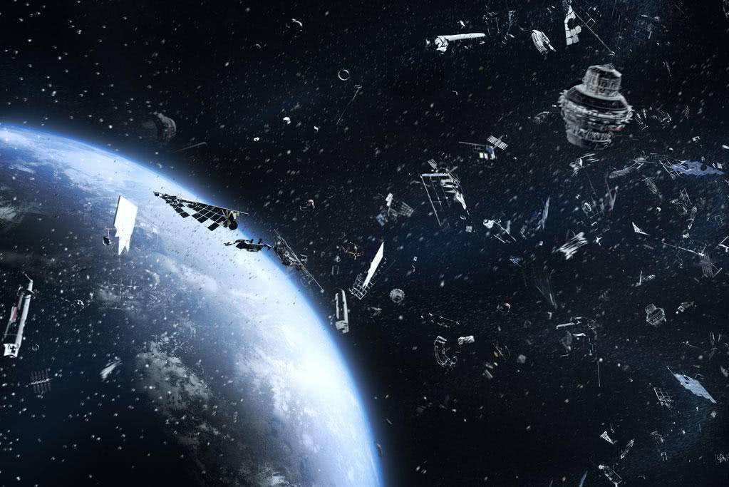 大量的太空垃圾围绕地球,地球的样子惨不忍睹,它已经走向晚期_人类