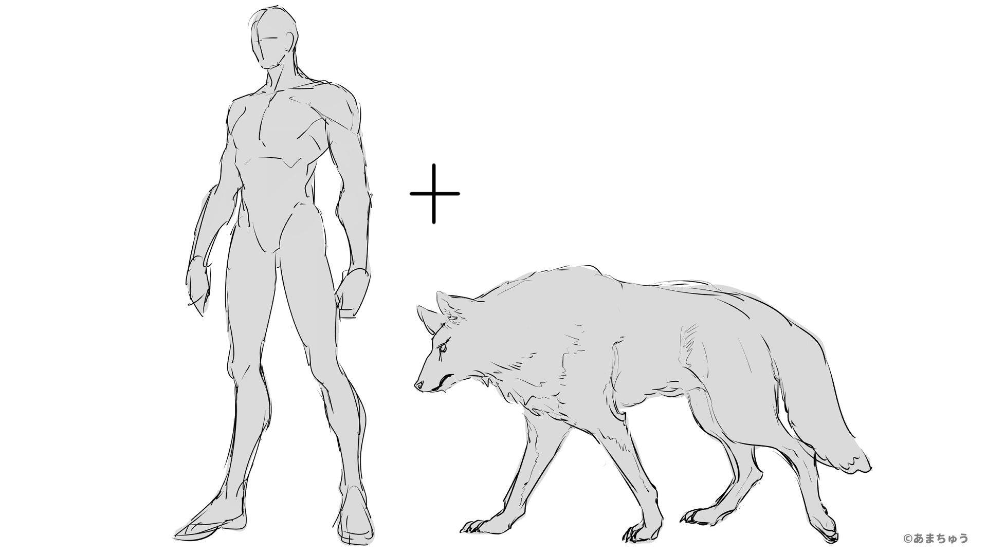 狼人画法一步一步的画图片