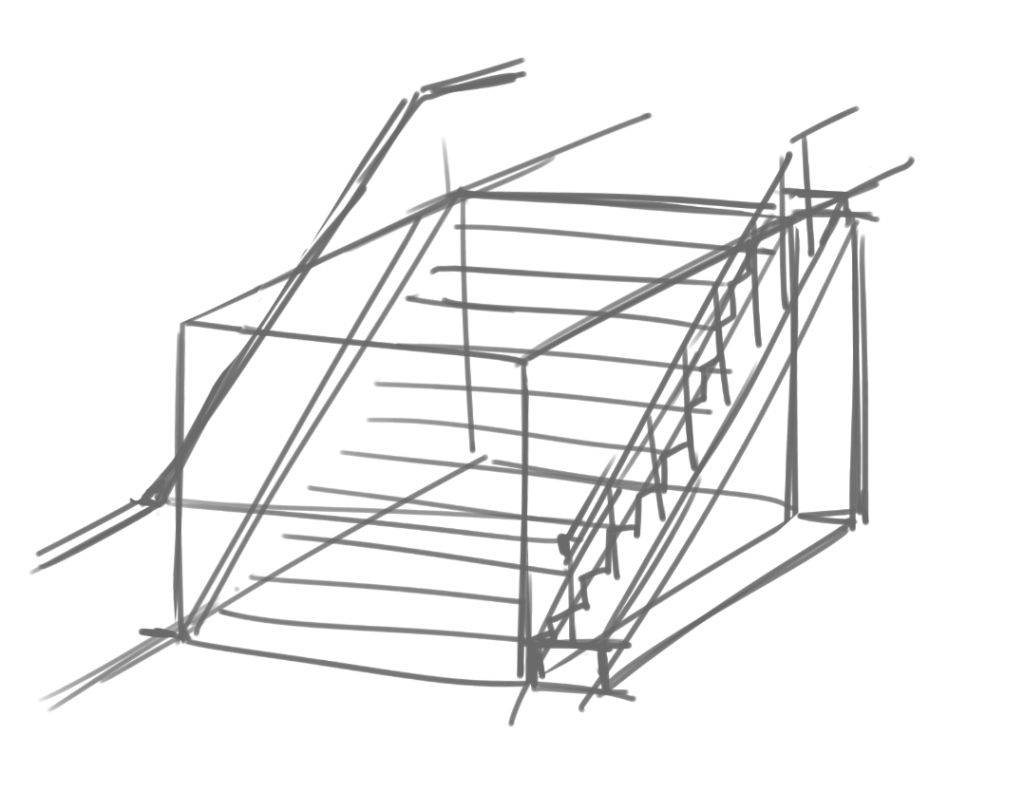 正面樓梯怎麼畫教你漫畫扶手樓梯的畫法教程