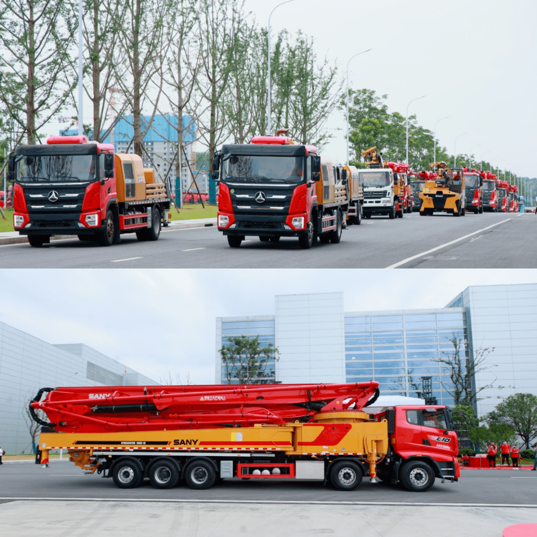 随后的是车载泵,湿喷机以及最受客户喜爱的c10系列,s系列泵车,他们曾