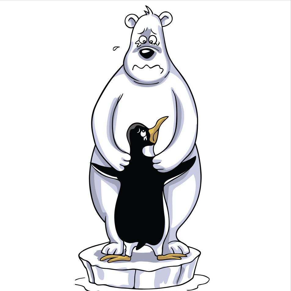 北极熊和企鹅情侣头像图片