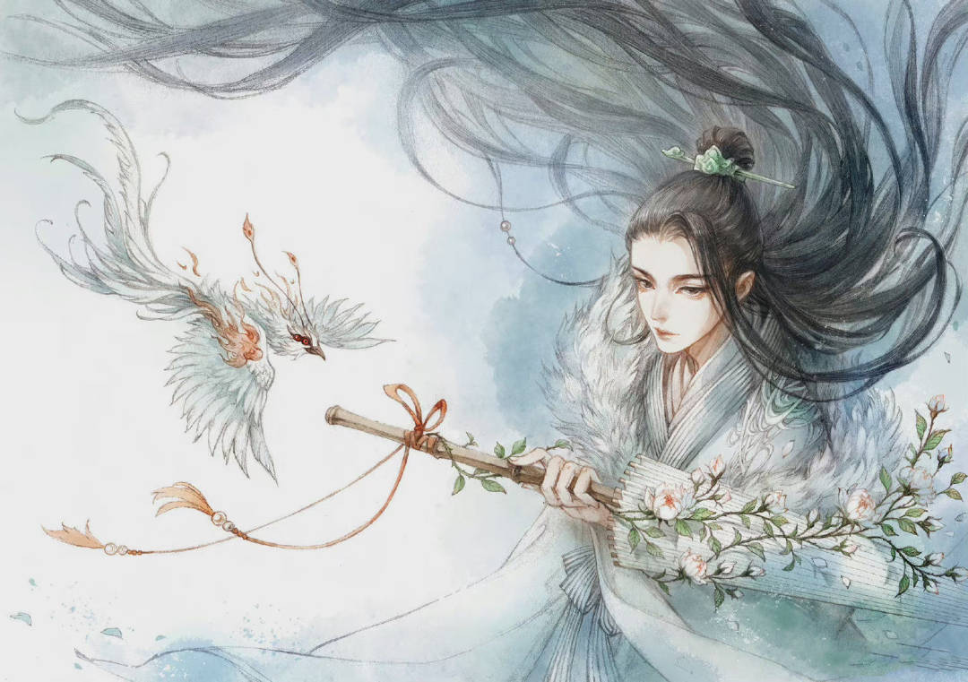 原创精致又神秘的古风人物插画给人一种缥缈空灵的感觉