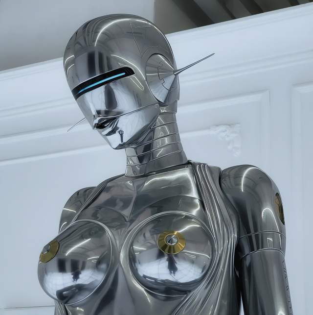 空山基 拥有曼妙躯体的机械姬,散发出无与伦比的魅惑_金属_人体_雕塑