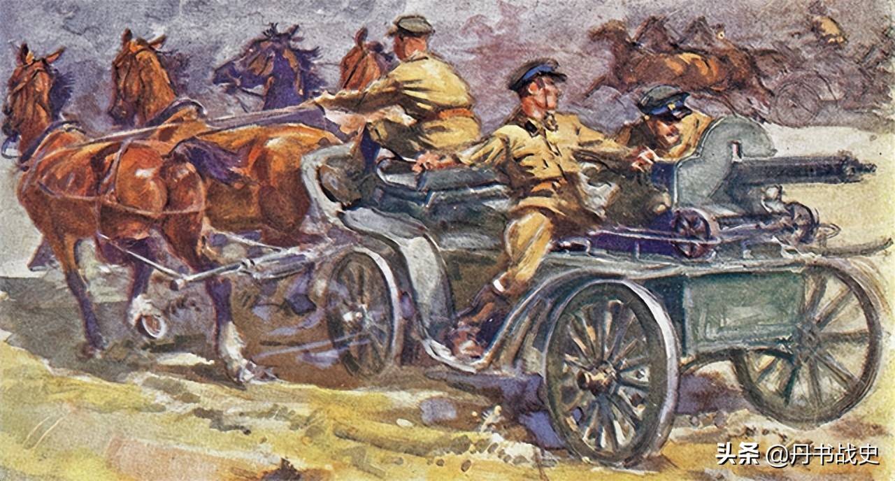 4匹马拉着重机枪横扫战场,一战另类的机枪车_马车_作战部队_机动