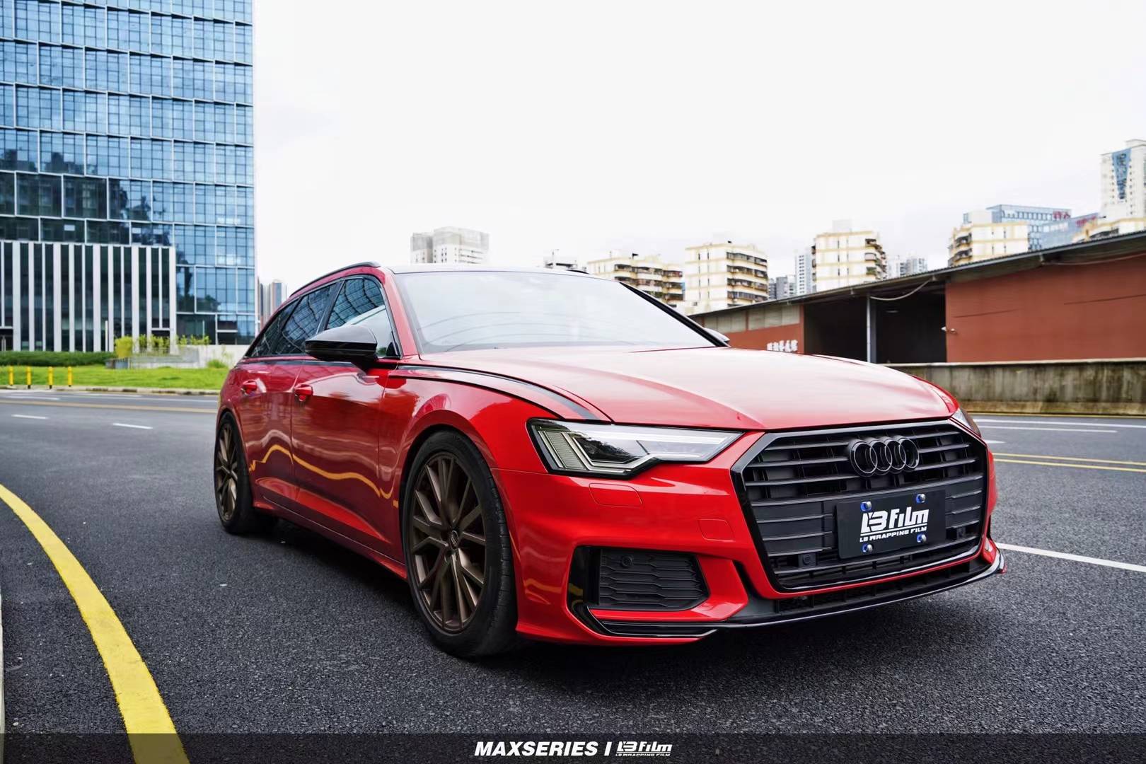 奥迪a6旅行lbfilm改色膜超亮芝加哥红,优雅永不过时_搜狐汽车_搜狐网