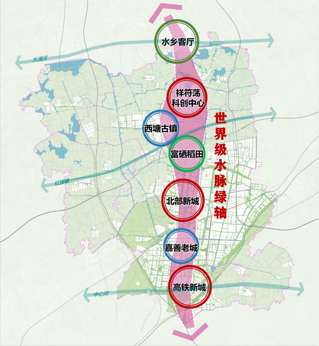 最新規劃嘉善主城區未來建設動態即南北三點,打造世界級水脈綠軸城市