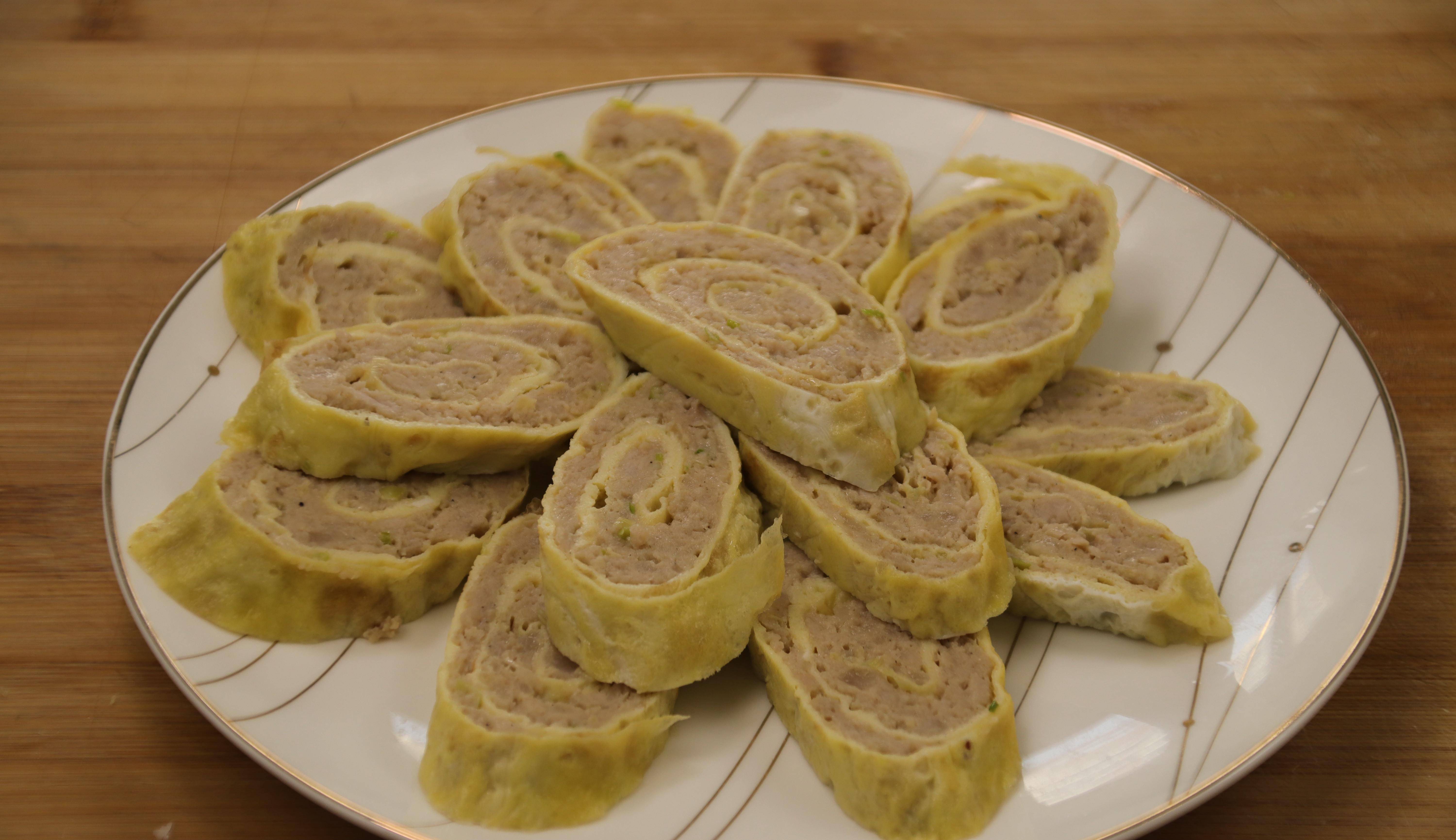 农村小伙教你鸡蛋肉卷的做法,鲜香滑嫩,简单又好吃,新手零失败_肉馅