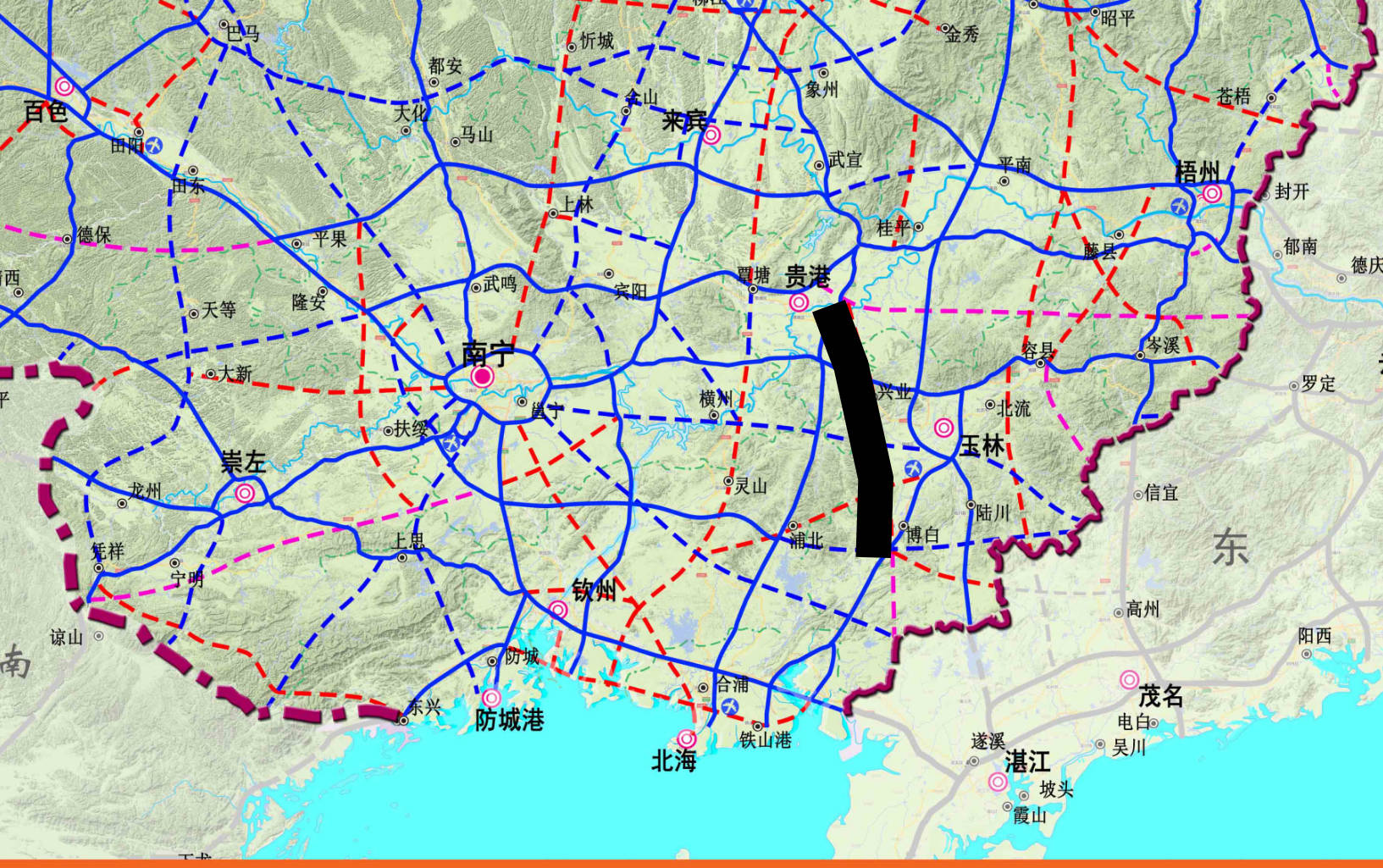 博白高速公路规划图图片