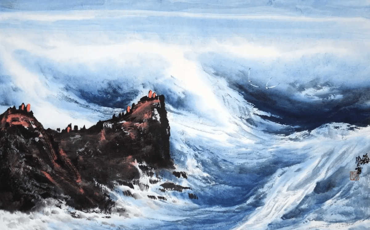 周智慧:世界书画艺术名人,当代最具影响力美术大师_大海_中国_绘画