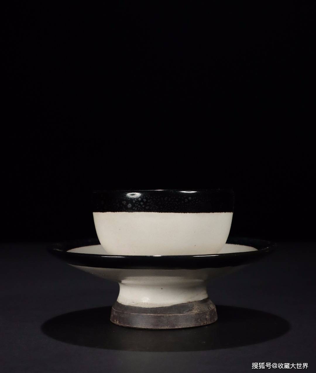 回流:白覆轮油滴天目盏._日本_白釉_工艺