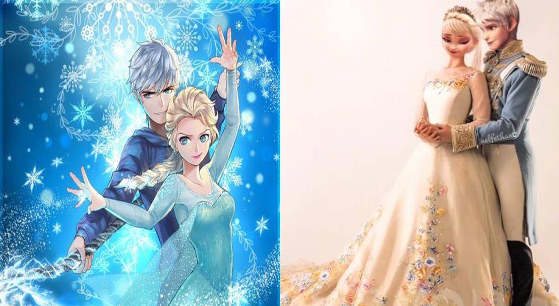 迪士尼公主结婚照,安娜拥抱幸福,艾莎和杰克是值得期待的一对_婚纱照