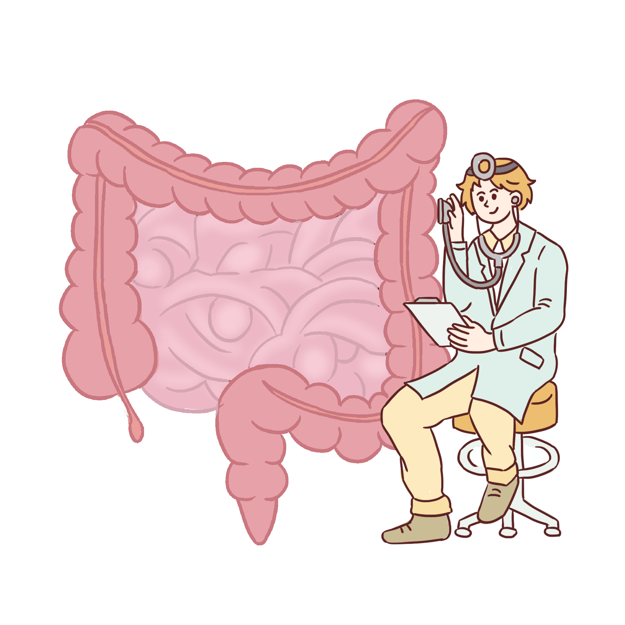 肠道疾病卡通图片