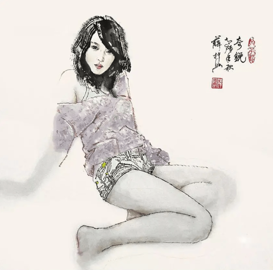 薛林兴仕女画图片