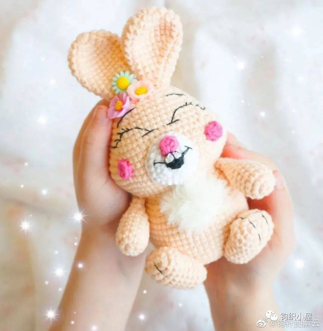 【创意手工】可爱小兔子玩偶图解_钩针_来源_玩偶