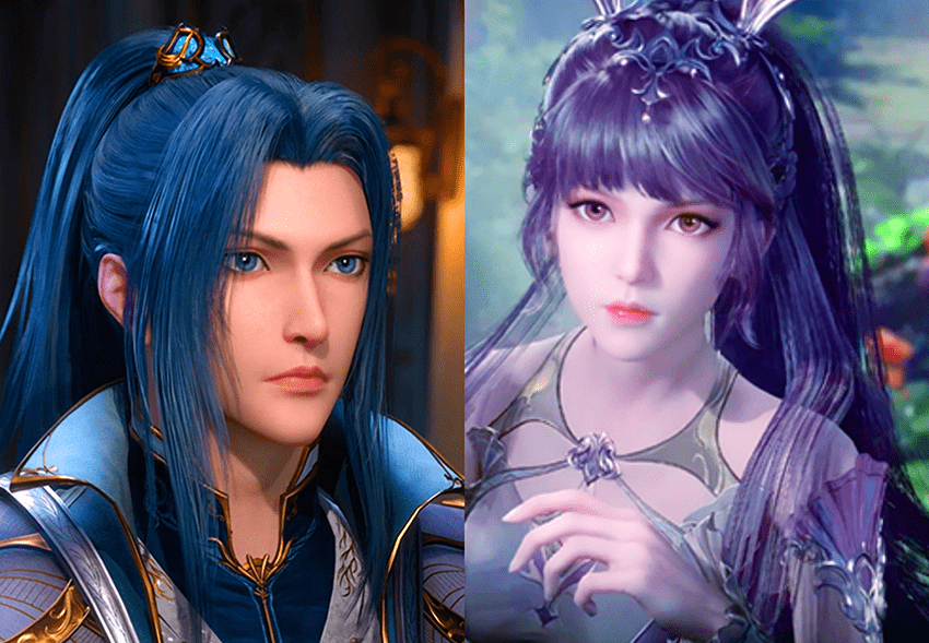 原创斗罗大陆159唐三订婚造型曝光和小舞同款高马尾前世建模太帅气