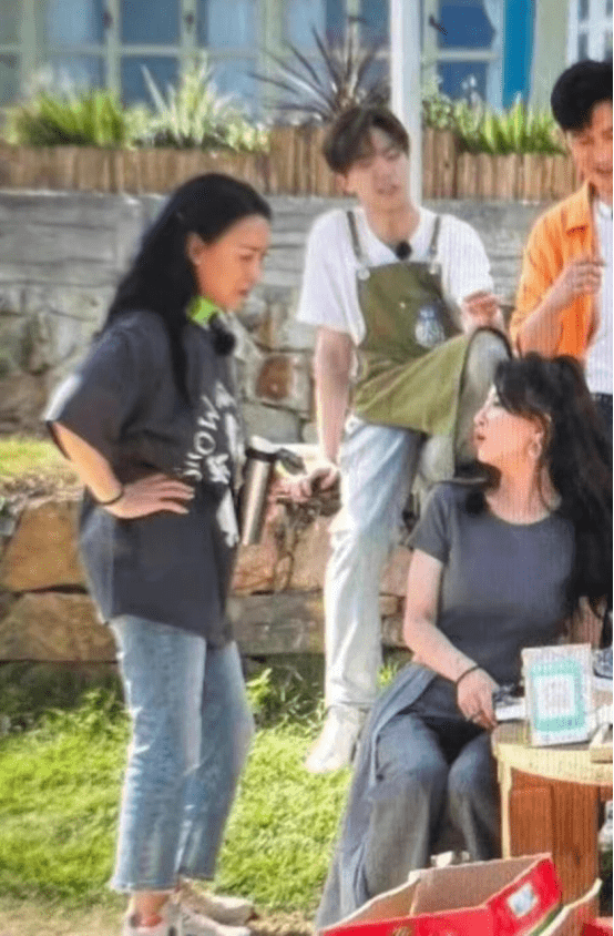 那英顶着烈日卖西瓜,头戴草帽似农村妇女