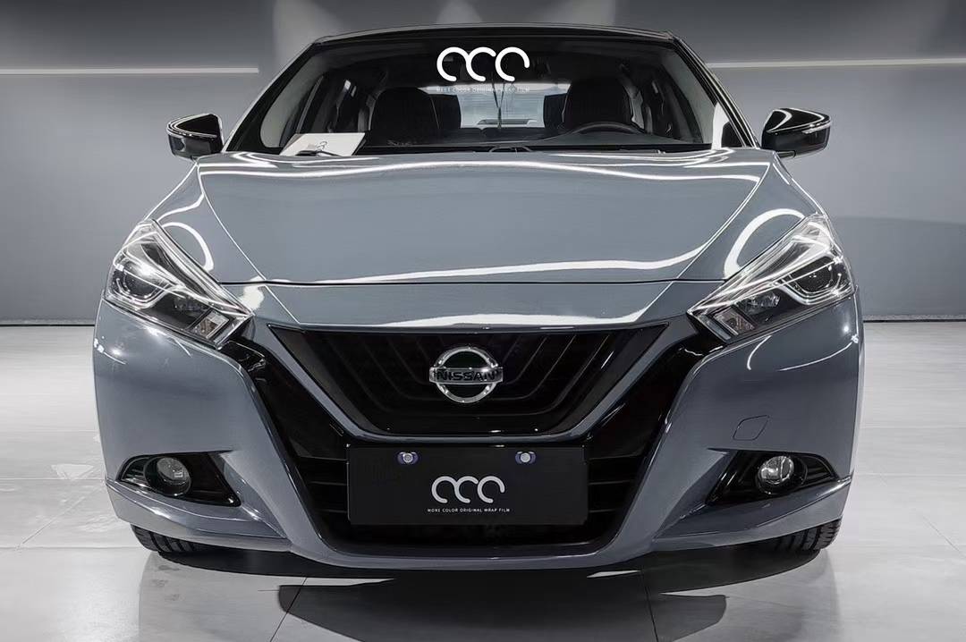 日产蓝鸟漫彩改色膜亮水泥灰,一款偏蓝灰调的颜色_天津_全国_水泥