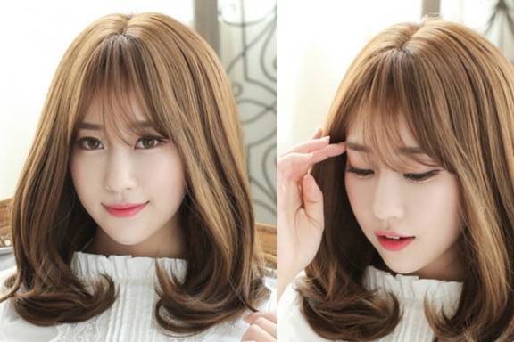 自然随意的梨花烫发型 让你显瘦又显高 刘海 长发 内扣