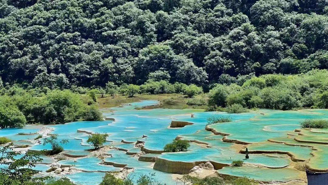 「黄龙」圣地黄龙,人间瑶池_景观_景区_黄色