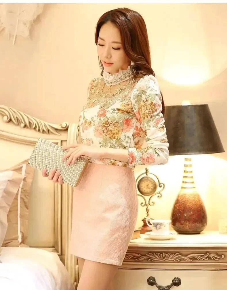 【韩国美女模特朴恩真】古欧洲梦幻蕾丝羊胎绒优雅套装,高贵美女_感觉