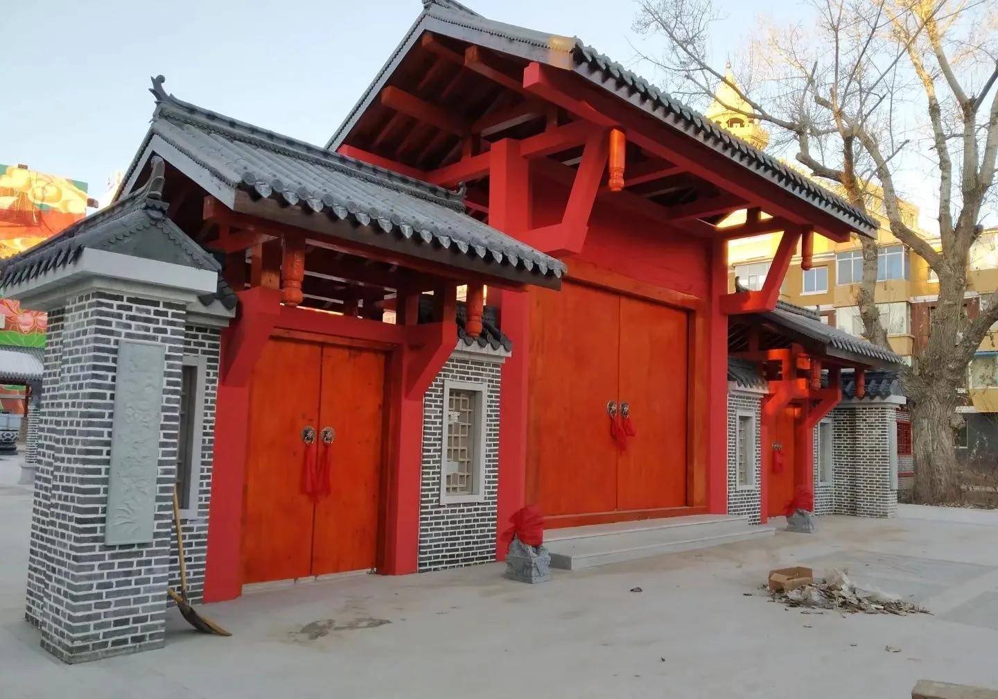 说说即将完工对市民们开放的吉林省长春市的"田家大院"_文化广场_长廊