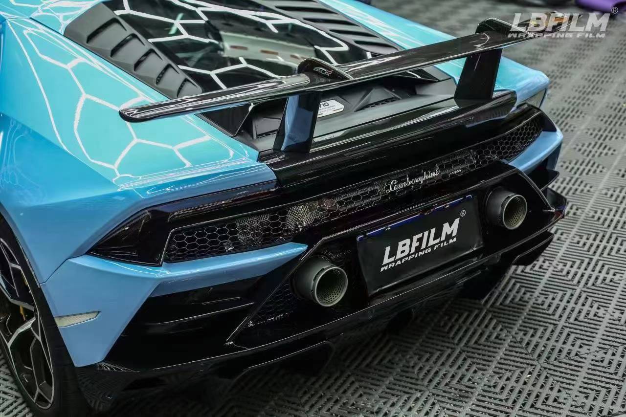 兰博基尼lb改色膜超亮北卡蓝,配色拯救颜值_搜狐汽车_搜狐网