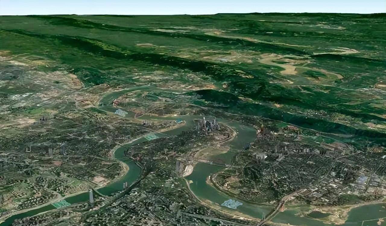 川东平行岭谷3D立体图图片