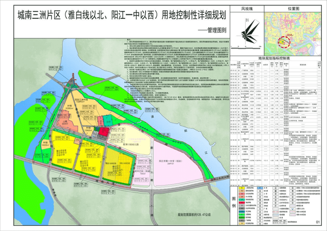 城南三洲片区(雅白线以北,阳江一中以西)用地控制性详细规划总计容