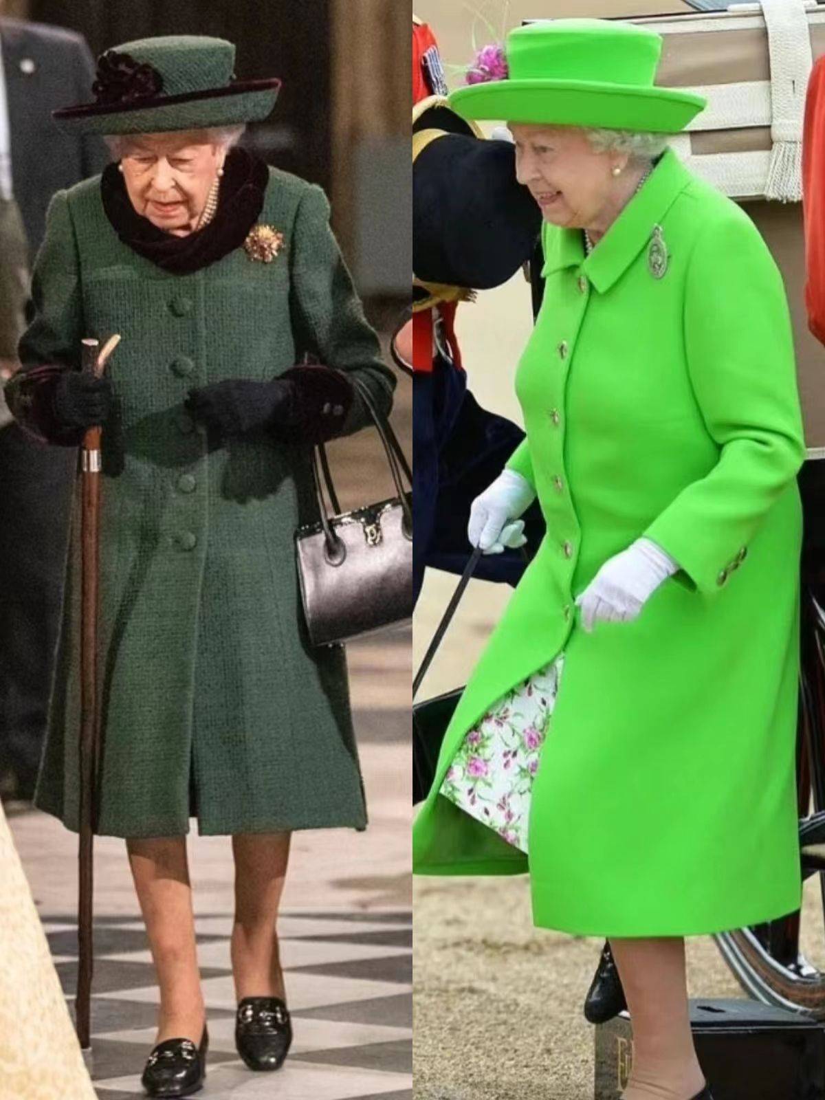 回顾英国伊丽莎白女王的穿搭,才知道:她才是彩色搭配高手,太美_老年人