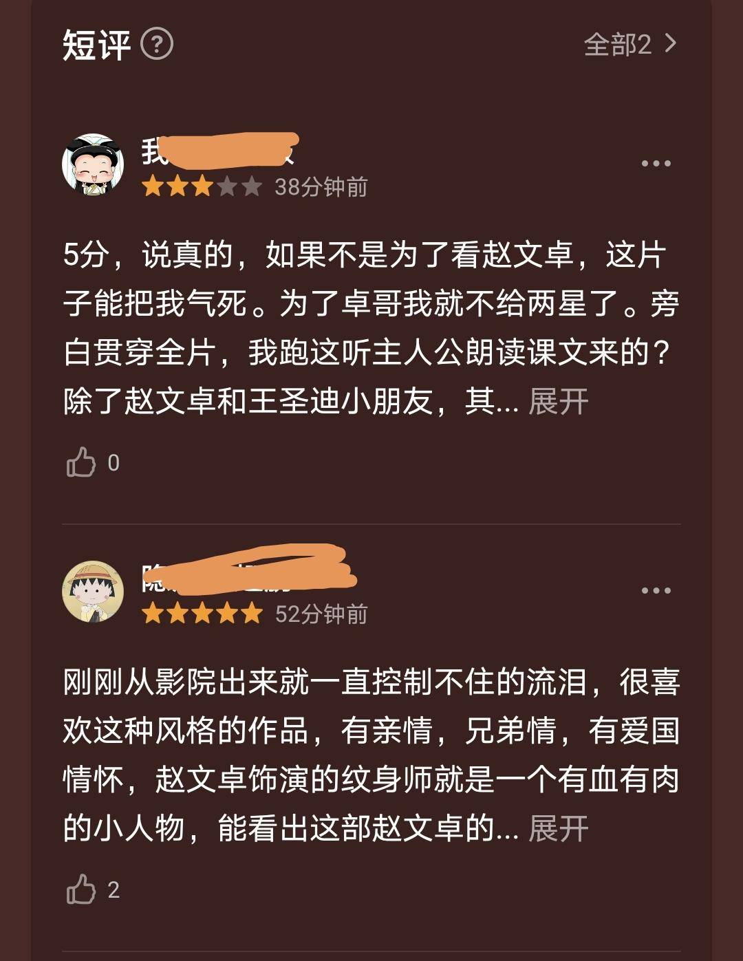 赵文卓的新片已上映,只有两人评论,预测票房不到500万