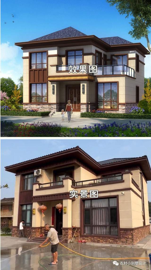 实景图比效果图还漂亮别墅,等我有钱了,也要回乡盖漂亮别墅_农村_图纸