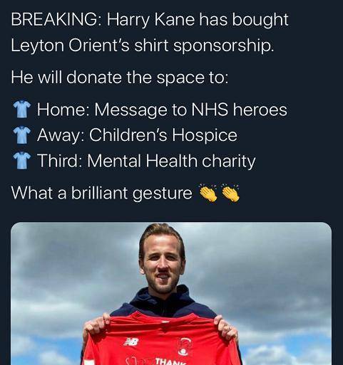 凯恩自掏腰包帮助曾经母队,2大善举堪称英超第一人_莱顿_东方_球衣