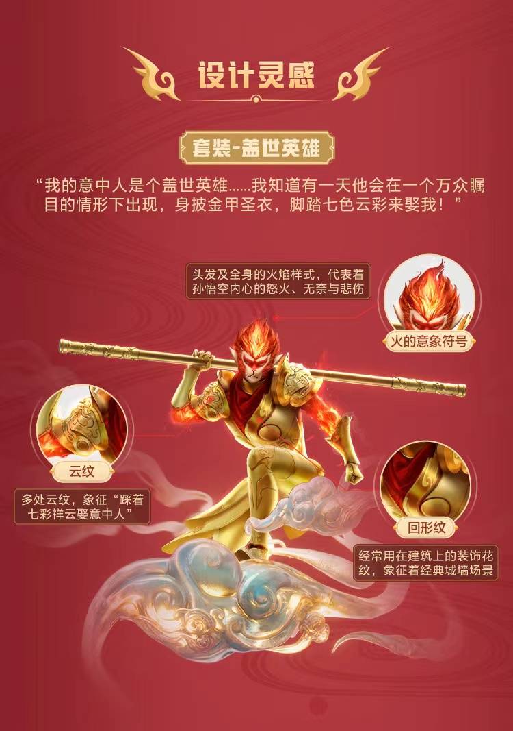 「盖世英雄」这款时装作为和平精英与大话西游联合推出的至尊宝皮肤