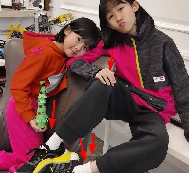 陆毅两个女儿合影,12岁贝儿坐姿像"女汉子",脚踝和手腕一样细_妹妹