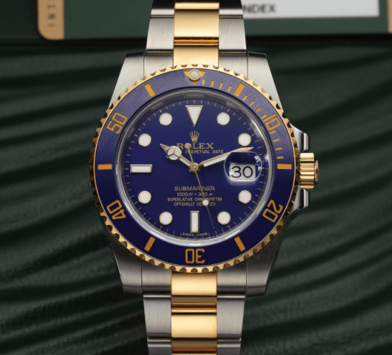 最美不是只有天空蓝,劳力士的间金蓝水鬼同样精彩