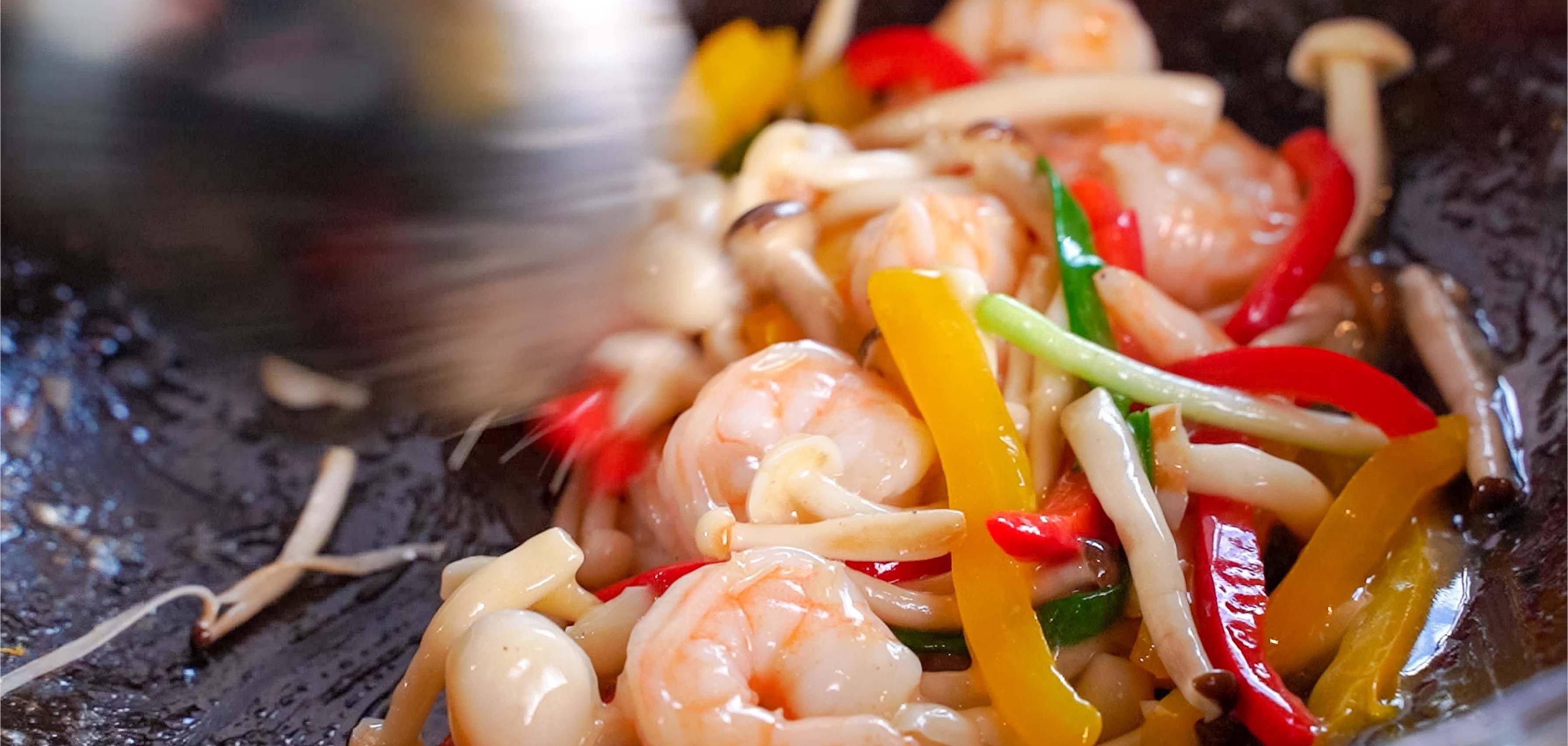 颜值好看口味好吃"白玉菇炒大虾仁"5分钟学会!