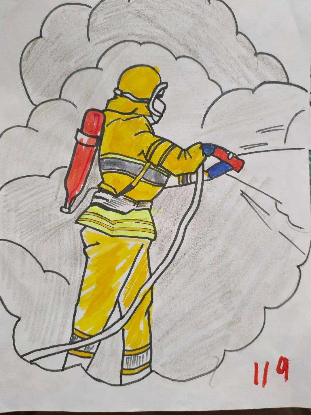 消防安全绘画初一图片