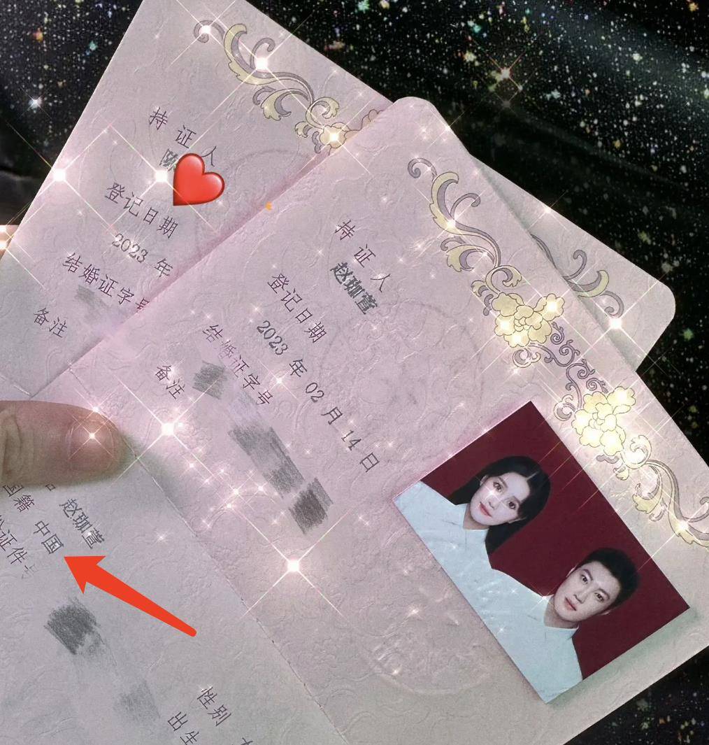 证件照中,两人穿着白色衬衫十分般配养眼,此前球球在直播的时候就提前