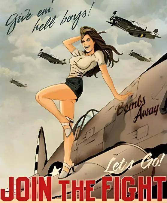 二战时美国征兵海报:让美国小伙看的脸红!