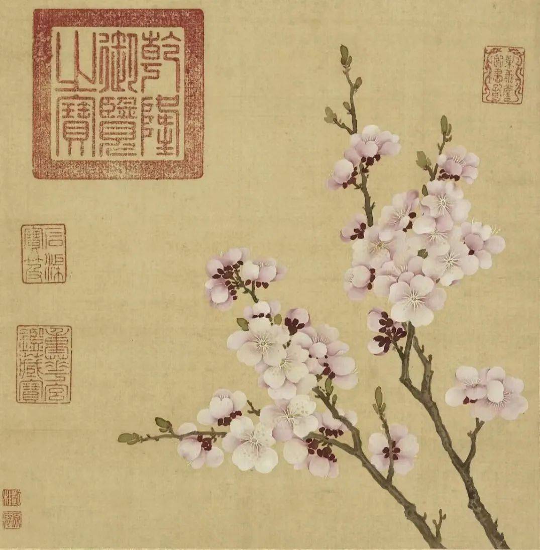 古画中的十二花神,美到极致!_故宫博物院_蜀葵_佚名