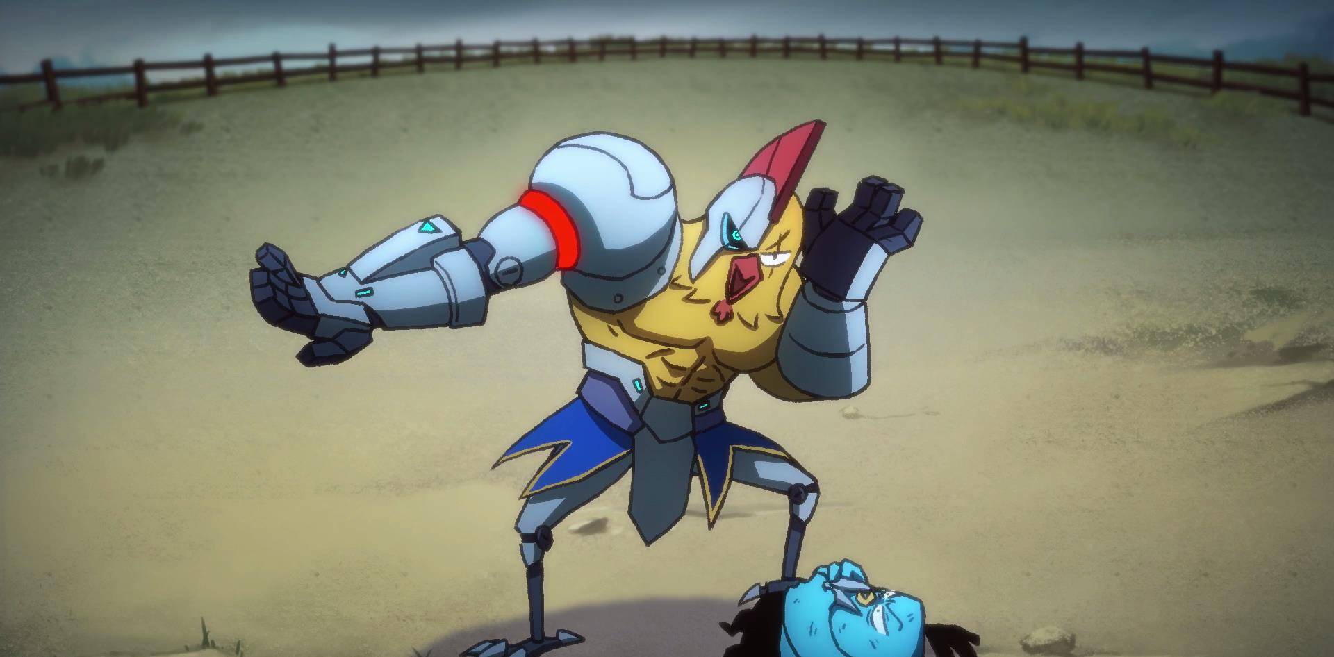 在他们交战了几个回合之后,鸡大宝被碾压,它打不过山鸡王,凶恶的山鸡