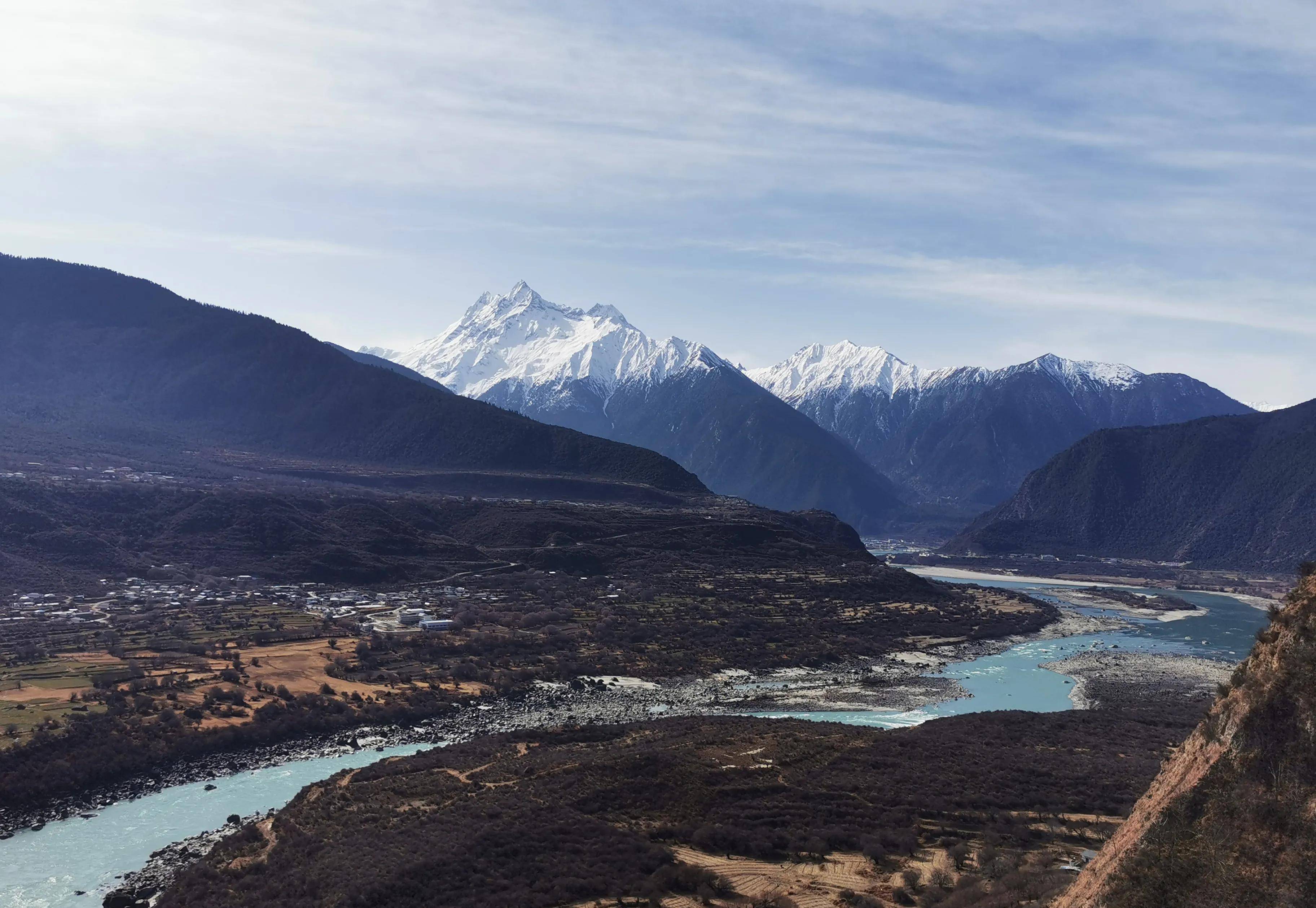 冬季的南迦巴瓦峰不再羞涩(冬行西藏5)_雅鲁藏布江_索松村_朗县