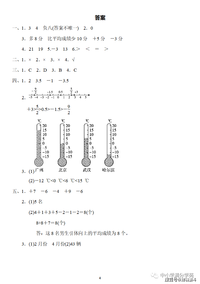 六年级数学下册：第一单位检测卷4套+谜底，典范、全面，可下载！