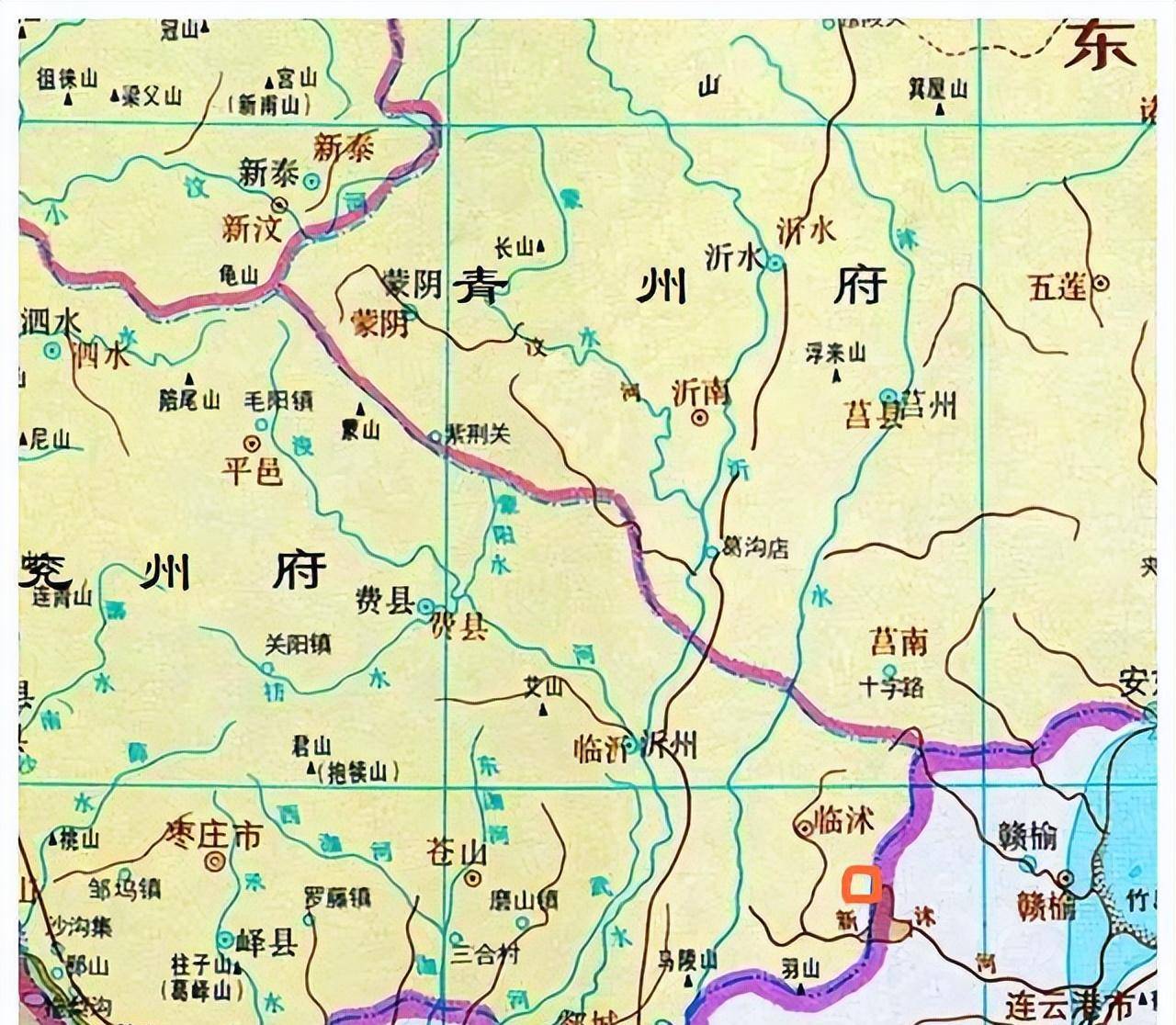 莒州,郯城,费县,沂水,日照,蒙阴,分属山东布政司兖州府和青州府