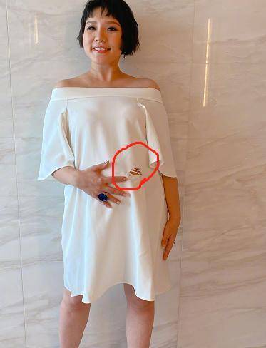 谢依霖二胎孕肚_两孕傻六年谢依霖挺二胎孕肚参加活动(白打底配开衫弄