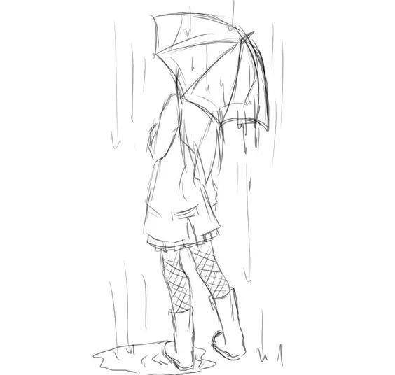 雨中人怎么画简笔画图片
