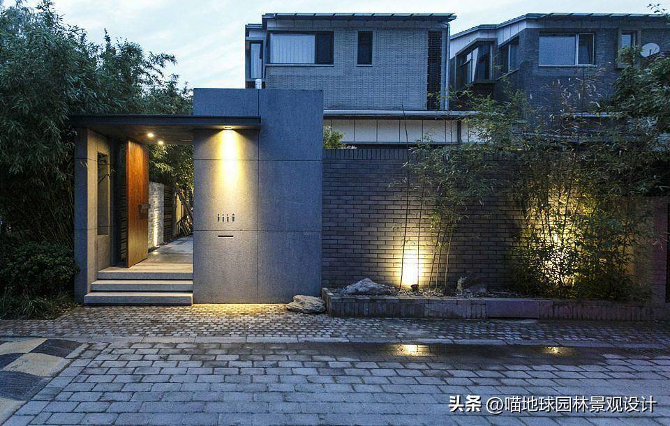 70款现代别墅花园庭院入口景观设计事发分享_的设计_围墙_大门