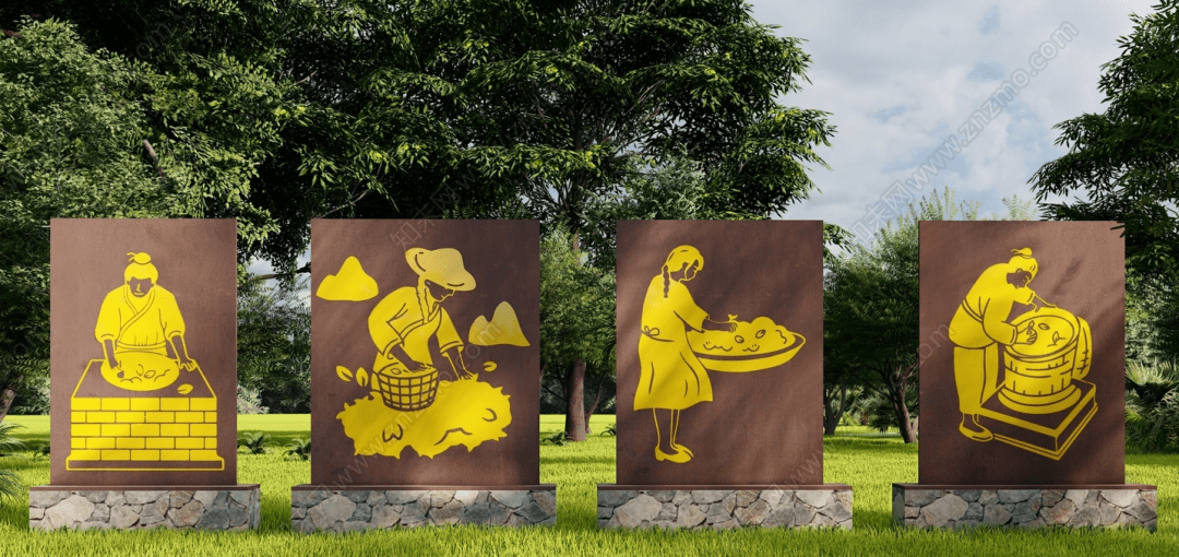【美丽乡村】3种类型的景观小品欣赏_雕塑_文化_版权